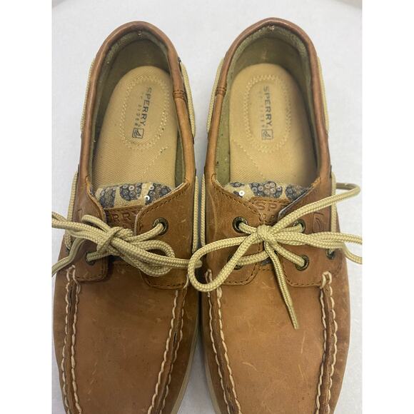 Sperry Top Sider Angelfish Leopard Print Sequin Boat Shoes Women's Size 7.5 - Picture 4 of 10